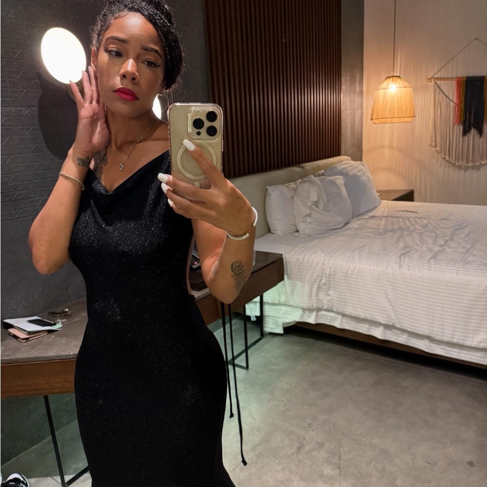 SHEIN Black Backless Dress